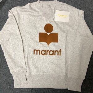 Isabel Marant Etoile mobs Logo Gray funnel Neck pullover sweatshirt size Medium